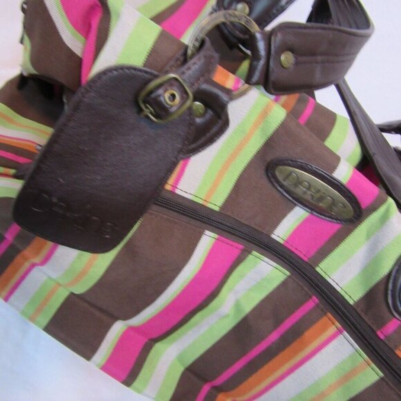 Dakine Fall Striped Roller Bag Carry On Travel Luggage Canvas 20" Long - Picture 7 of 9